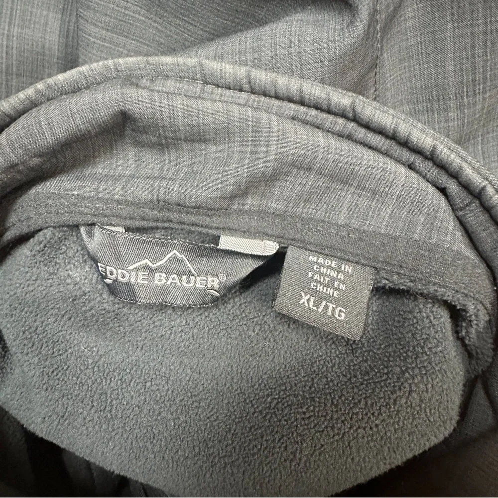 Eddie Bauer Gray Shaded Crosshatch Soft Shell Jacket Mens Size XL